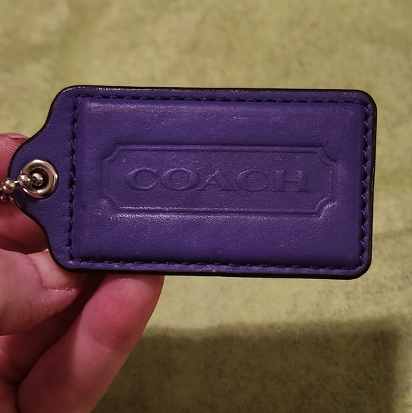Coach Purple Leather Hang Tag 3" X 1" - Picture 8 of 9
